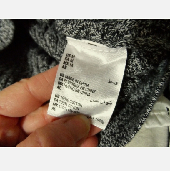KAREN SCOTT for Macy's Knit Sweater Top M Gray Black dual blend Long sleeve - Picture 7 of 7